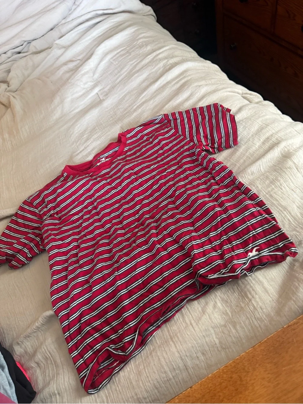 Hollister Red Striped Short-Sleeve Tee